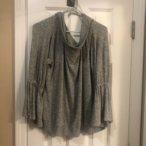 Express One Eleven Gray Sweater Flare Sleeves L